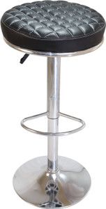 GalaxyGraceFurniture "Modern Black Bar Stool: Adjustable Height Leatherette Bar Stool