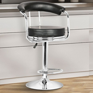 Da URBAN Classic Black Revolving | Height Adjustable | Kitchen / Café / Stores | Leatherette Bar Stool