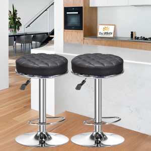 Da URBAN Katli Pack of 2 Revolving | Height Adjustable | Kitchen / Café / Stores | Leatherette Bar Stool