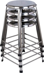 Lifetime Stools 24 Inch Pack of 4 Round Shape Stainless Steel Stool for Sitting Hospital/Clinic Stool