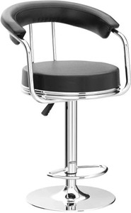 SEATFIT Adjustable Swivel Bar Stool Chair with Cushion & Chrome Footrest Metal Bar Stool
