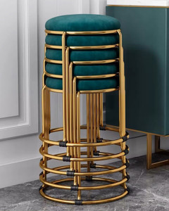 TOBY Stool for home /office classroom hospital and labs restaurant and café (Velvet) Metal Bar Stool