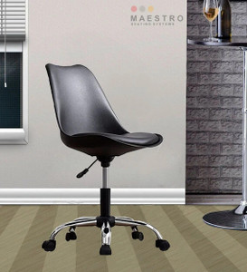 MAESTRO Adjustable Height Metal Bar Stool Chair with Cushioned Seat Plastic Bar Chair