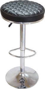 GalaxyGraceFurniture "Modern Black Bar Stool: Adjustable Height Leatherette Bar Stool