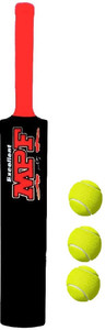 पमग Heavy Plastic Bat with 3 Tennis Balls | Cricket Kit for kids 5-8 Years PVC/ प्लास्टिक क्रिकेट  बैट फॉर 8 Yrs
