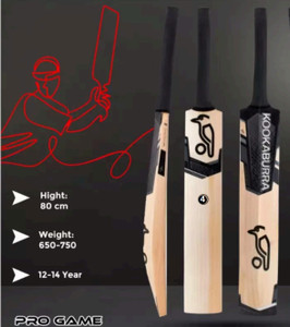 आर सी स्पोर्ट्स Kookaburra Poplar Willow Cricket Bat Size 4 पोपलर विलो क्रिकेट  बैट फॉर 9 - 11 Yrs