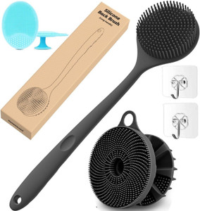 kroywen Silicon Shower Combo, Back Brush+2in1 Scrubber And Scalp Massager+Face Scrubber.