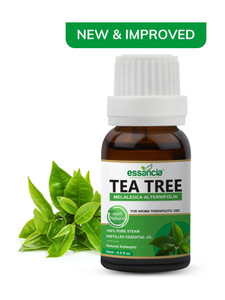 essancia Tea Tree Essential Oil for Face, Hair Care, Skin Care, Acne, Scalp, Foot, Toenails, Pimples, Dandruff, and Aromatherapy. 100% Pure, Natural, Undiluted and Therapeutic Grade Essential Oil