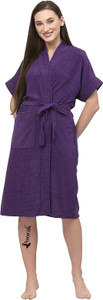 Poorak Purple Free Size Bath Robe
