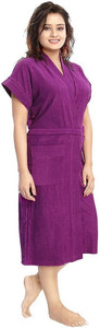 Poorak Purple Free Size Bath Robe
