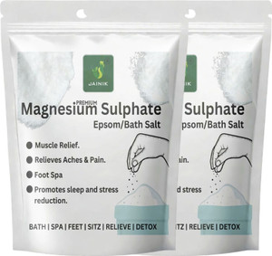 JAINIK Epsom Bath Salt Crystal And Bath, For Muscle Relief, Relieves Aches &