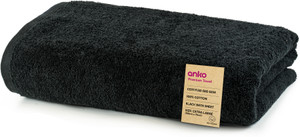 BOUTIQUO 100% Cotton Towel Set, 3 Piece Bathroom Towel Set, Contains A Bath Towel, Hand Towel & Face Towel, Eco-Friendly Towels For Men/Women, Ultra Soft & Highly Absorbent - Black