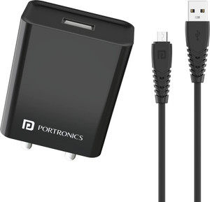Portronics 12 W 2.4 A Wall Charger for Mobile with Detachable Cable