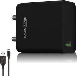 Portronics 18 W Quick Charge 3 A Wall Charger for Mobile with Detachable Cable