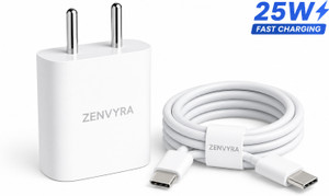 Zenvyra 25 W PD 3 A Wall Charger for Mobile with Detachable Cable