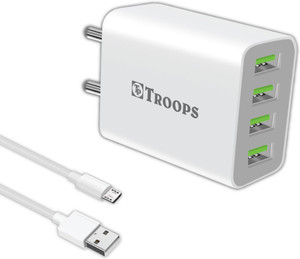 TP TROOPS 22 W 4 A Wall Charger for Mobile with Detachable Cable