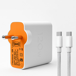 SB 120 W Quick Charge 6 A Wall Charger for Mobile with Detachable Cable