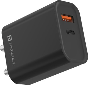 Portronics 20 W 3 A Wall Charger for Mobile
