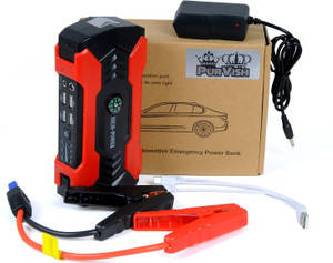 purvish 12000MAH Standard Jump Starter, Mobile Power Bank 4 USB, with LED light 8 ft Battery Jumper Starter