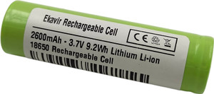 Ekavir 2600mAh Rechargable Lithiem  18650, Rechargable cell,  Battery