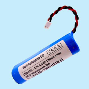 Ekavir 18650 cell 3.7V, 2200mAh Li-ion Rechargeable 2 Pin Wired Battery