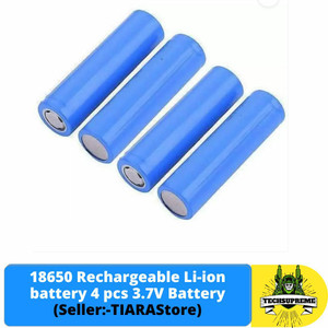 TechSupreme 18650 Rechargeable Li-ion battery 4 pcs 3.7V  Battery