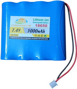 CONSONANTIAM 7.4 Volt  Pack 5000 mAH Lithium Ion Rechargeable  18650 2Pin Jack  Battery