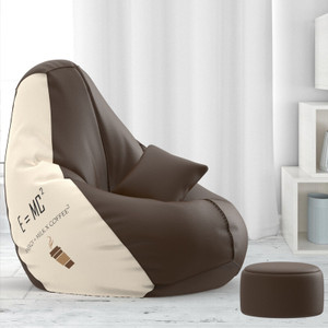 Beannie 4XL Premium Brown Cream Bean Bag - Image 3