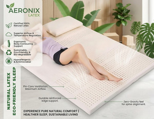 Aeronix Latex-Ortho Foam Comfort & Orthopedic Support Reversible Soft & Firm Mattress 4 inch King High Resilience (HR) Foam Mattress