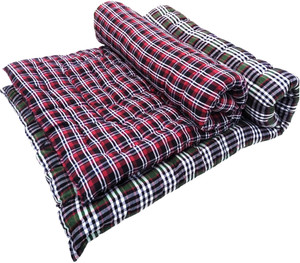 ARSH Combo of Green & Red Soft Cotton Gadda for Bed 3x6 Foldable Mattress 3 inch Single Cotton Mattress