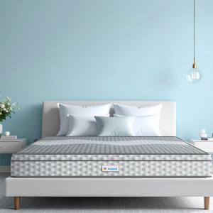 Sleepwell Ortho Pro Spring, Euro Top Finish, Triple-Zone Pocket Spring, Acuprofile Tech 6 inch King Pocket Spring Mattress