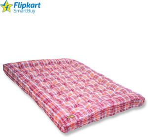 TIRAZ Box Type Heavy Border Fiber Cotton Mattress For Floor & Bed Size(Single 72x36x5) 5 inch Single Cotton Mattress
