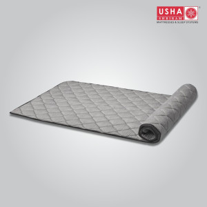 USHA SHRIRAM Roll-Up Foldable Travel & Portable Mattress with 1 Year Warranty 1 inch Double PU Foam Mattress