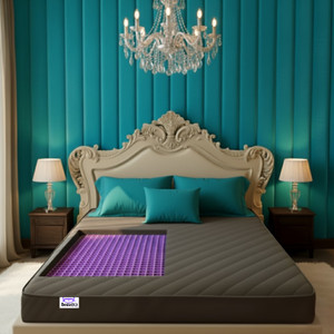 DozeIQ Rubberised Grid Medium Firm Orthopedic Natural Cooling Breathable Fabric 8 inch King High Resilience (HR) Foam Mattress