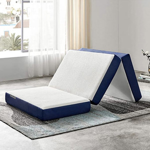 Loom & Needles Trifold Foldable Folding 3 Fold Collapsable 4 inch Single High Resilience (HR) Foam Mattress