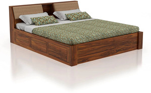 Ganpati Arts Sheesham Mayor Queen Bed for Bedroom/Hotel/LivingRoom With Headboard/Box Storage Solid Wood Queen Box Bed