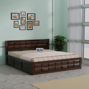 Shree Jeen Mata Enterprises EVO Edition Box Storage Bed/Sheesham Wood King Bed For Bedroom/Hotel/Living Room Solid Wood King Box Bed, 205.74 cm x 187.96 cm (6.75 ft x 6.17 ft)