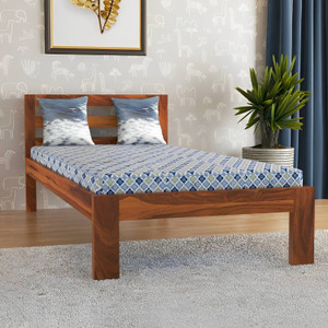 CLANECRAFT Solid Sheesham Wood Single Bed Without Mattress For Bedroom/ Kids Room/ Hotel | Solid Wood Single Bed, 203 cm x 96 cm (6.66 ft x 3.15 ft)