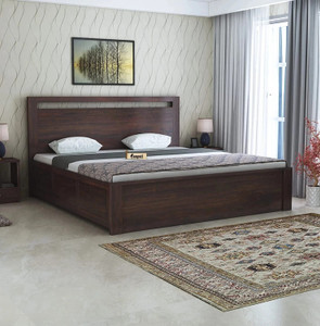 Ganpati Arts Sheesham Wood Jaipur Bed For Bedroom/Hotel/Wooden Cot/Bed With Box Storage Solid Wood King Box Bed