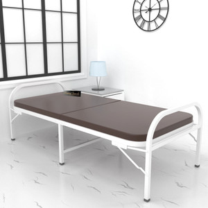 HoneyTouch Atlas Folding Bed Single with Mattress No Assembly Required | Metal Single Bed, 182 cm x 91 cm (5.97 ft x 2.99 ft)