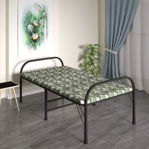 FURNIMAX Folding Bed with Firm Mattress Top 3t x 6ft Metal Single Bed Metal Single Bed