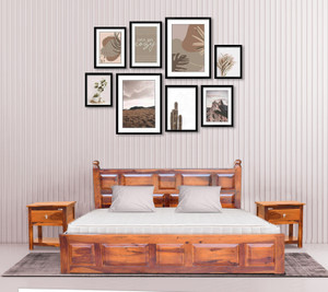 Meera Handicraft bed solid sheesham wood in king size Delivery Condition - DIY(Do-It-Yourself)) Solid Wood King Box Bed, 210.82 cm x 187.96 cm (6.92 ft x 6.17 ft)
