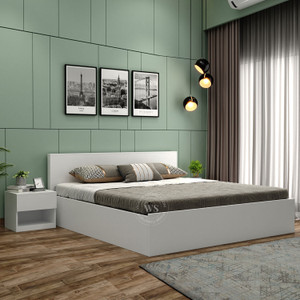 Wooden Street Harper Bed With Hydraulic Storage/Wooden Bed/Cot For Bedroom & Hotel Engineered Wood King Hydraulic Bed, 193.5 cm x 187.9 cm (6.35 ft x 6.16 ft)