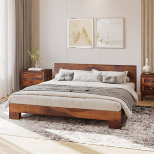 Allie Wood Rosewood ( Sheesham ) Solid Wood King Bed, 213.36 cm x 187.96 cm (7.0 ft x 6.17 ft)