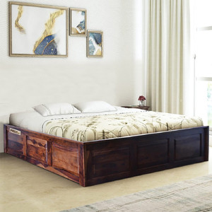 Meera Handicraft bed solid sheesham wood in queen size Delivery Condition - DIY(Do-It-Yourself)) Solid Wood Queen Box Bed, 205.74 cm x 157.48 cm (6.75 ft x 5.17 ft)