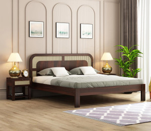 Douceur Furnitures Solid Sheesham Wood Jali King Size Bed With Headboard For Bedroom Living Room Solid Wood King Bed