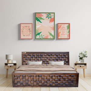 Meera Handicraft Sheesham Wood Solid Wood King Bed