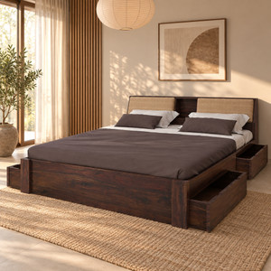 Ganpati Arts Mayor Sheesham Wood Bed/Cot With Drawer Storage | Solid Wood Queen Drawer Bed, 160.02 cm x 223.52 cm (5.25 ft x 7.33 ft)
