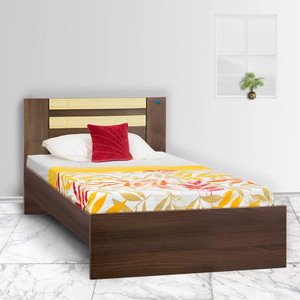 Delite Kom Woody Single Bed (77x36.75") | No Storage | Installation Included | Dual Tone | Engineered Wood Single Bed