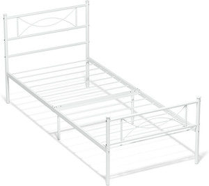 Vibrant Interior Avyaan White (6x5) Metal Queen Bed